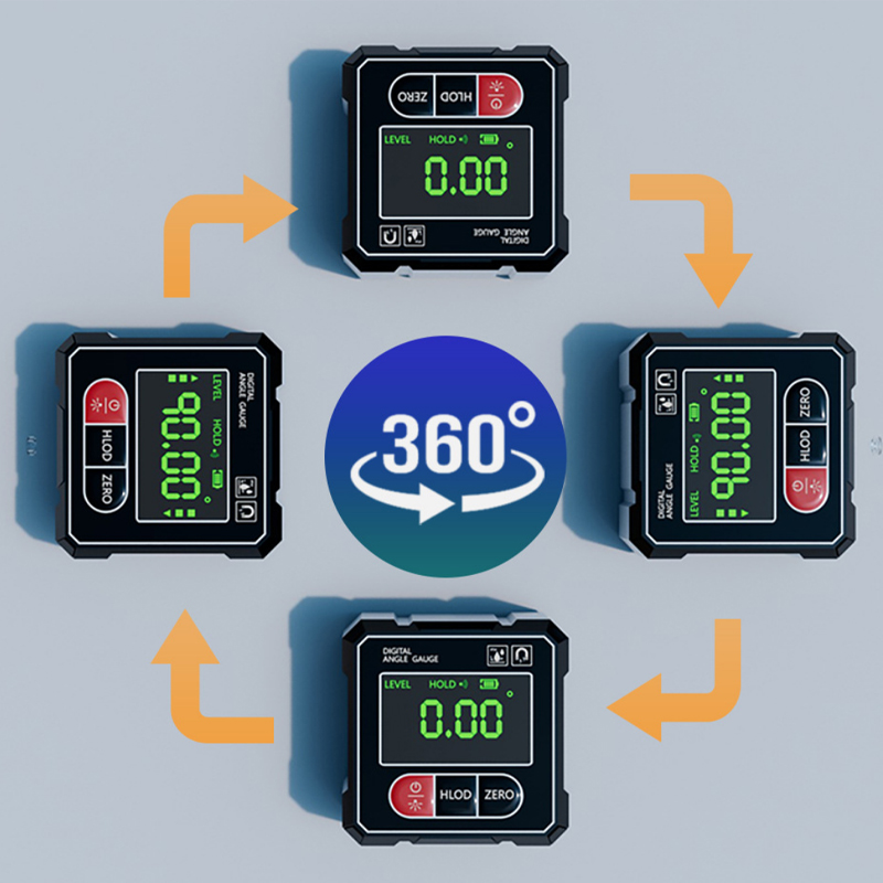 2-zijdige Laser Digitale Gradenboog Inclinometer Laser Niveau Heerser Inclinometer Magnetische Basis Goniometer Magneet Hoekzoeker