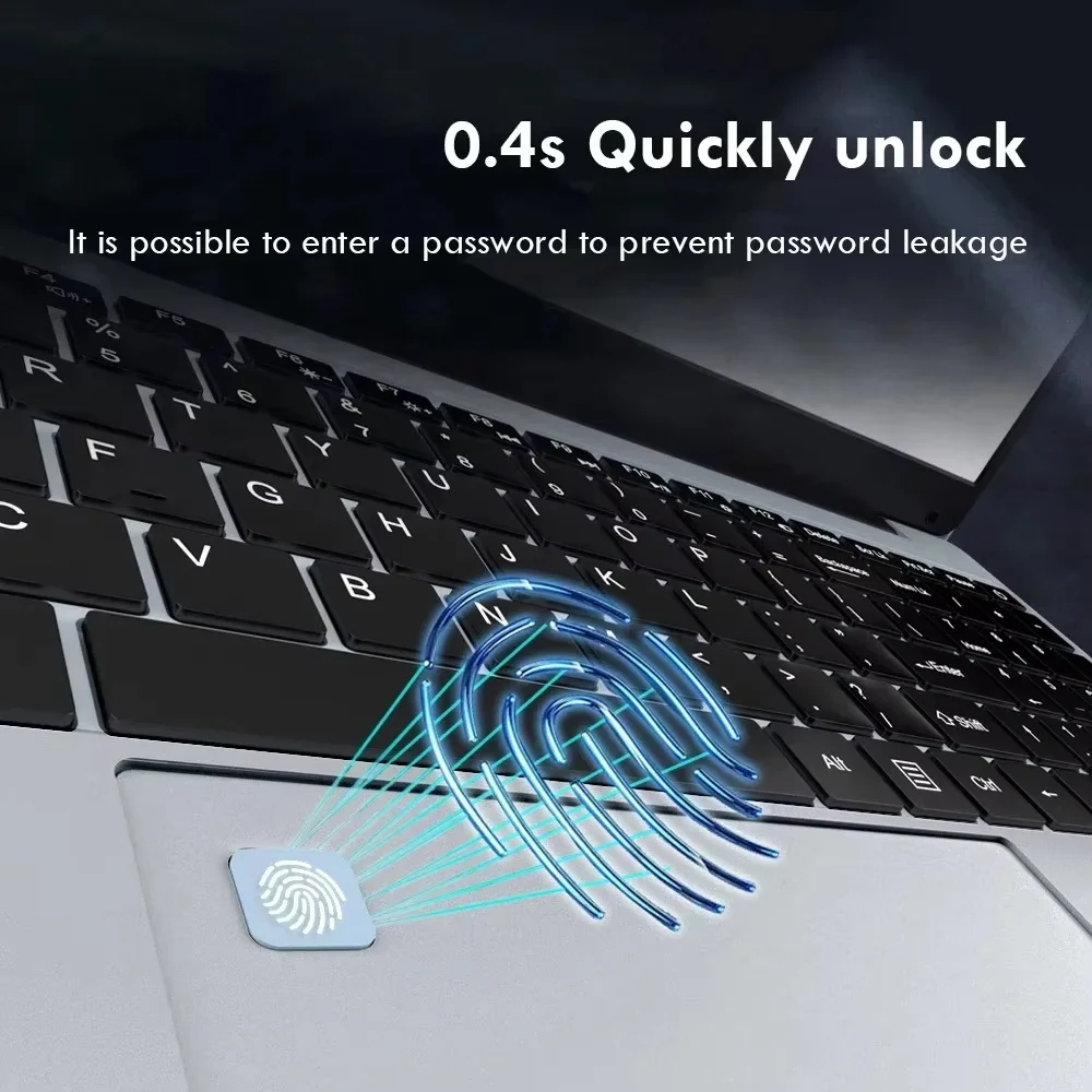 Windows 11 Pro 15.6" Laptop Computer Intel Celeron N4000 16GB DDR 1TB SSD Laptops Office Computer PC Fingerprint Unlock Notebook