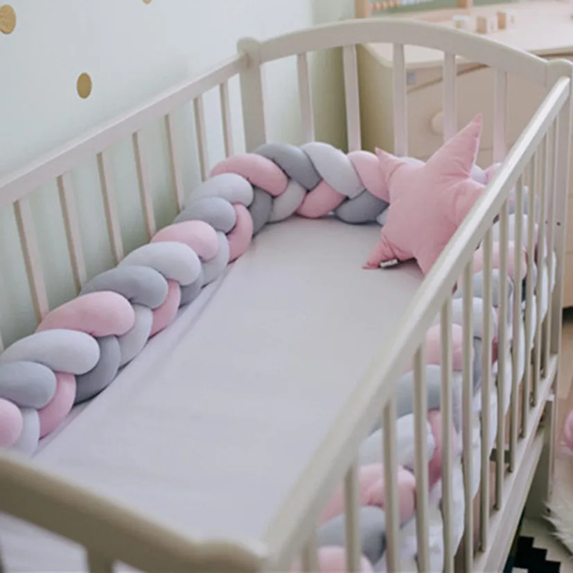 1M/2M/3M/4M Culla Protezione Letto Treccia Nodo Cuscino per Neonati Bambini 3 Condizioni Bambino Letto Paraurti Nella Culla Neonato