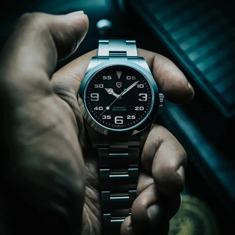 ページニ-ステンレス鋼の機械式腕時計,サファイアコーティング,防水時計,v3,40mm, PD-1692