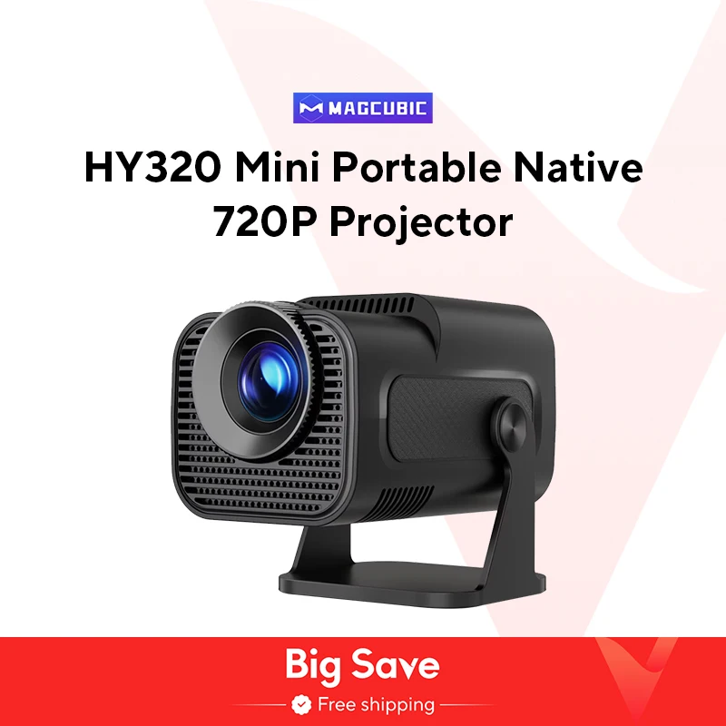 Magcubic HY320 Mini Newly Native 720P Android 11 4K Projector 300ANSI Wifi6 BT5.0 Cinema Outdoor Portable 180° Rotable Projector