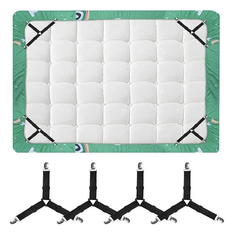 Soportes triangulares para sábanas, Clips para sábanas ajustables, tirantes, pinzas para colchón, funda de colchón, 4 Uds.