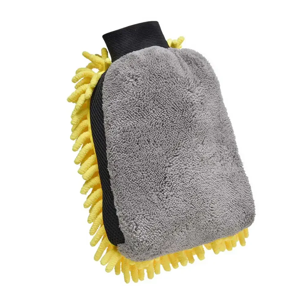 Luva de lavagem de carro coral luva macia anti-risco para lavagem de carro multifuncional luva de limpeza grossa cera de carro detalhando escova