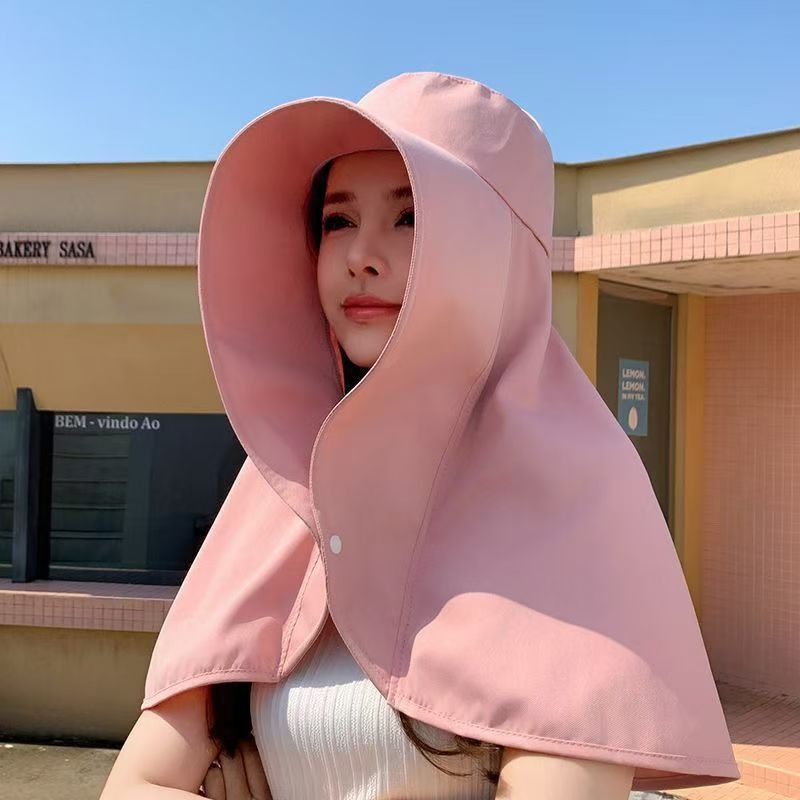 Sommerhüte für Damen, Outdoor, UV-Anti-Nacken-Schutz, Sonnenblenden für Damen, Angeln, Wandern, breite Krempe, Schal, Sonnenschutz, Pferdeschwanz-Kappe