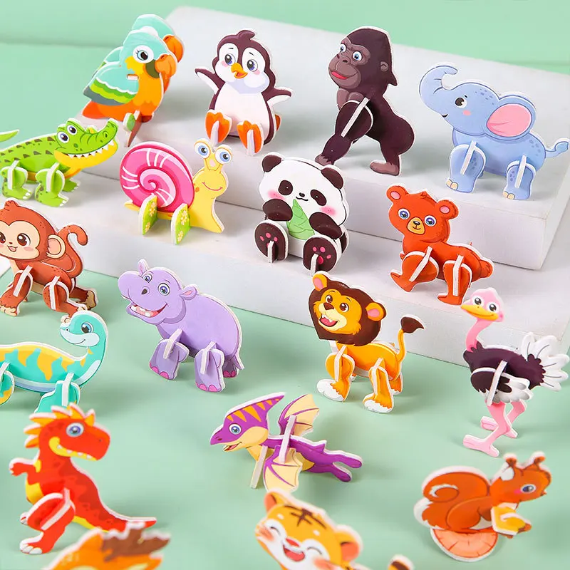 30 sztuk Mini zwierząt DIY puzzle zabawki dla dzieci upominki na przyjęcie urodzinowe nagrody w klasie prezenty na Baby Shower Pinata Filler