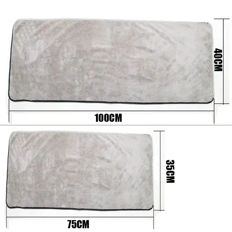 Toalla de microfibra de 75x35cm, paño para lavado de coches, limpieza automática, cuidado de puertas y ventanas, paño seco grueso y fuerte absorción de agua para detalles de coches