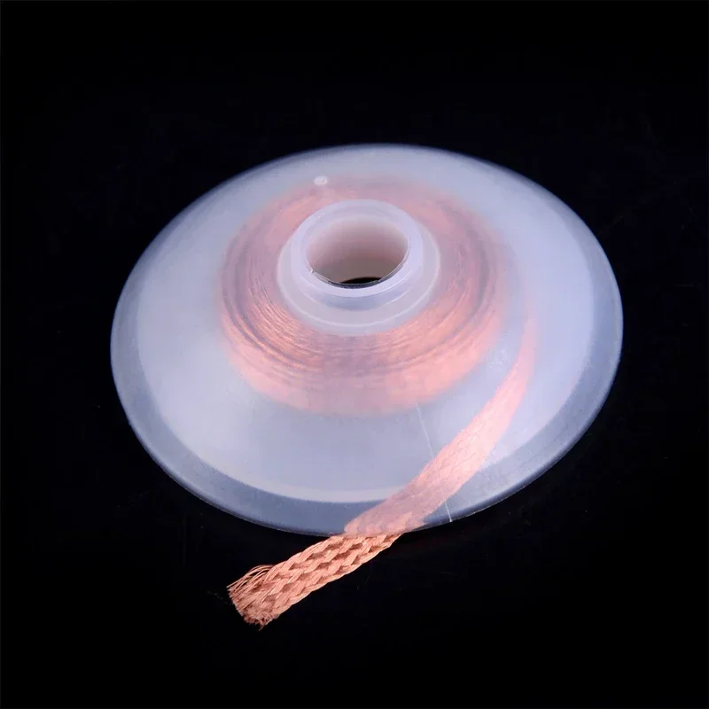 Cinta trenzada para desoldar, removedor de soldadura de cobre, alambre de 1,5-4,0mm, mecha de soldadura, cable de plomo de estaño, herramienta de reparación de flujo BGA, 1/5/10 Uds.