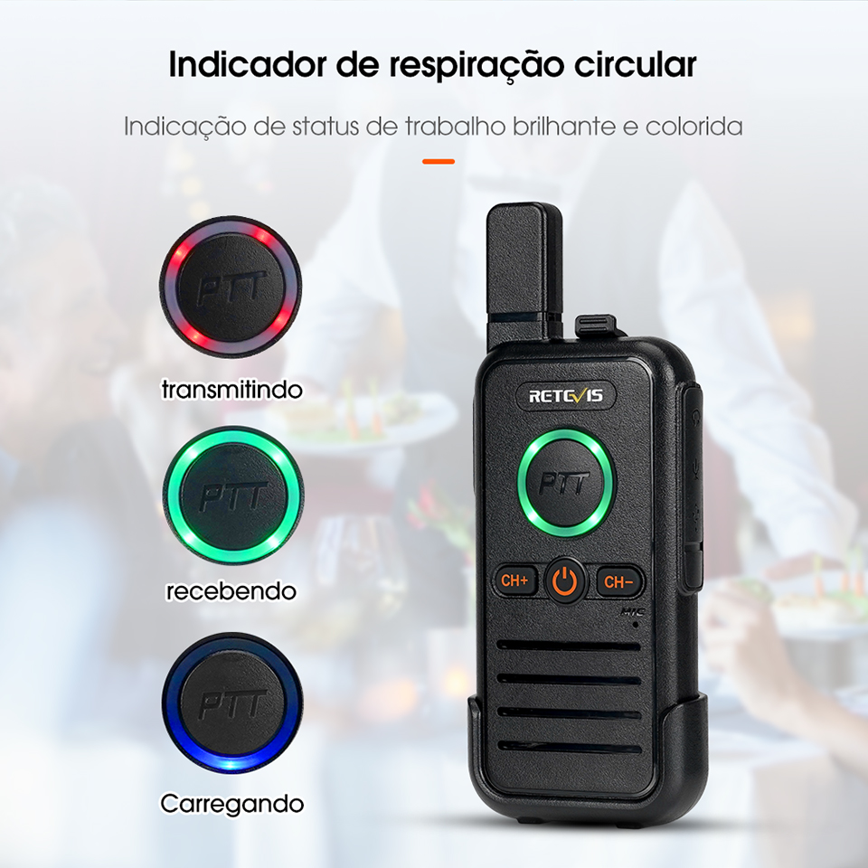 Retevis-portátil profissional Walkie Talkie, RB645, Dual PTT, PMR446, rádio em dois sentidos, VOX, USB C, Hotel e Restaurante