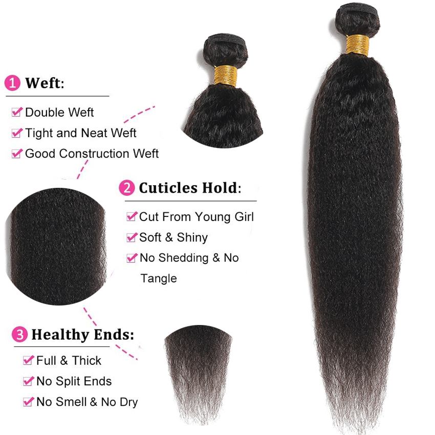 Peruano kinky cabelo reto 1/3/4 pacotes 100% cabelo humano 10-30 polegadas preço barato cor natural virgem isee extensões de cabelo