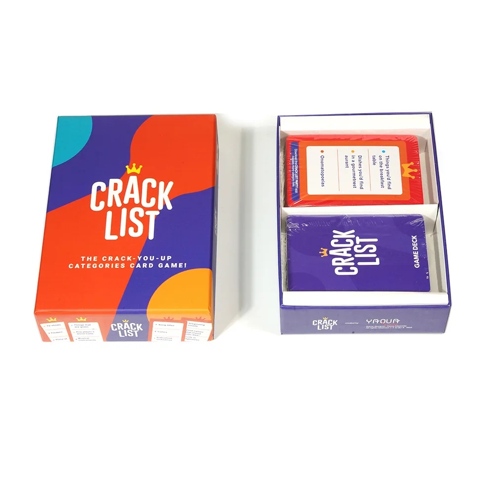 เกมไพ่ Crack List เกมปริศนา - นําการ์ดแสนสนุกให้กับครอบครัว เพื่อน และวัยรุ่น