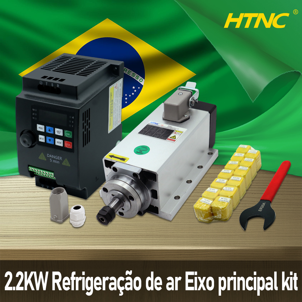 Venda quente 2.2kw motor de eixo cnc 110v / 220v eixo er20 0.9nm 24000rpm + 2200w vfd 50/60hz + chave er20a + 15 peças pinça er20