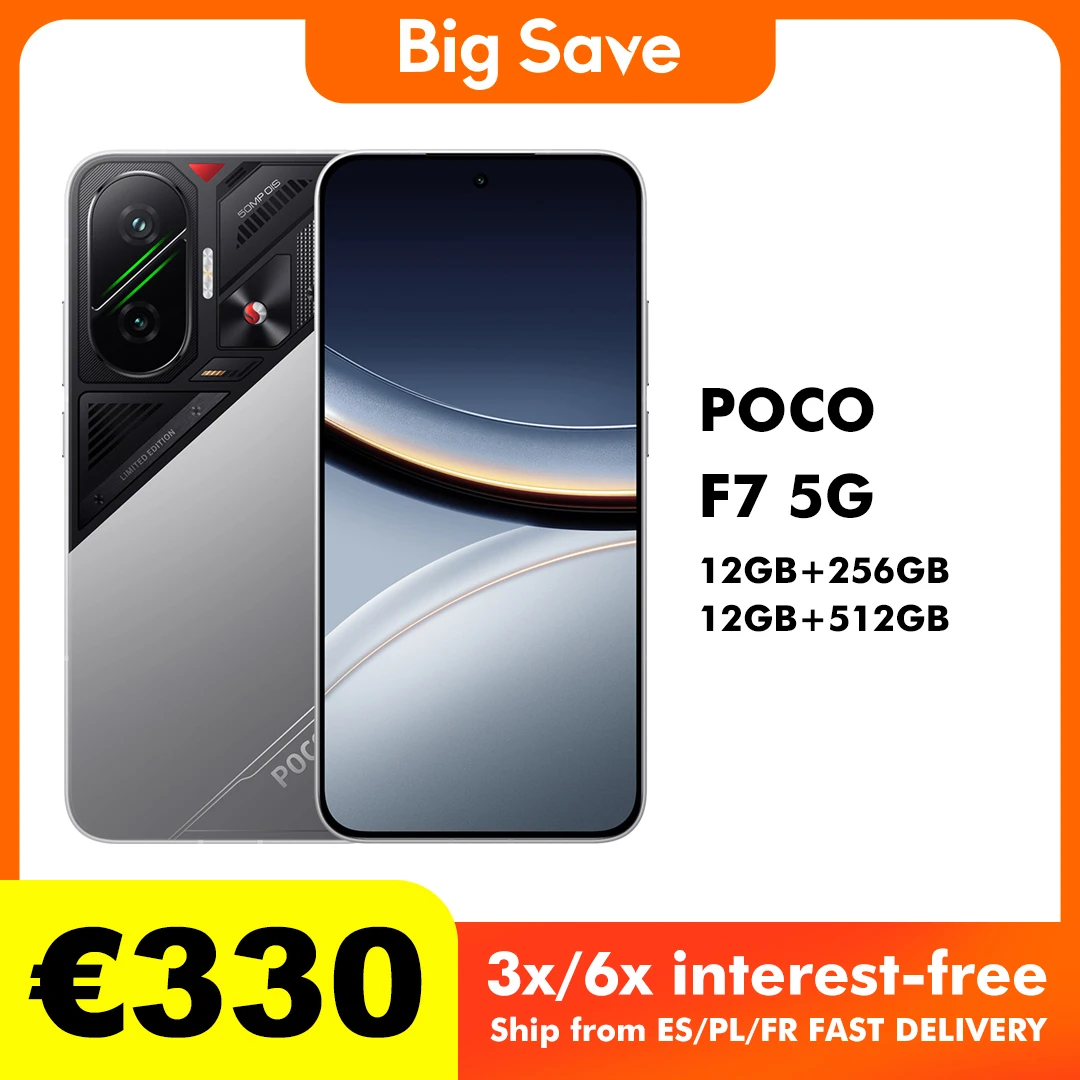 POCO F7 5G 12GB 256GB/512GB NFC Versione UE senza caricabatterie Cellulare intelligente Batteria Snapdragon 8S Gen 4 6500mAh