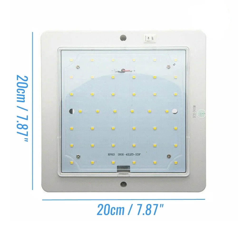1PC 9 ワット 12 ボルト車キャラバン RV LED 屋根天井インテリアランプドームライトモーターホームトラックキャラバンバスボート Sqaure ルーフライト