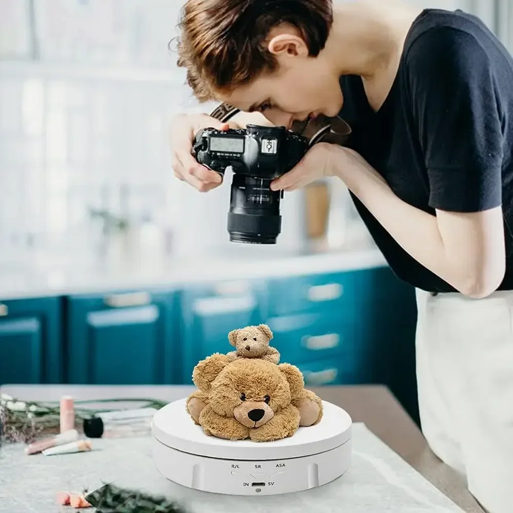 Motorized Photography Rotating Display Stand, 90/180/360 Degree Photography Turntable Stand for Product Photography Display