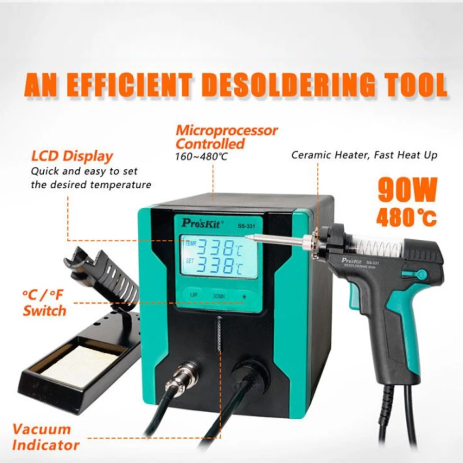 Pro'sKit электронная паяльная станция с ЖК-дисплеем