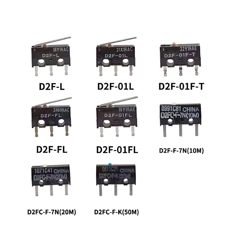 Microinterruptor de botón de ratón D2F D2FC, D2F-01, D2F-F, D2F-01F-T, 50M, D2FC-F-K, 10M, 20M, D2FC-F (50M), lote de 5-10 Uds.