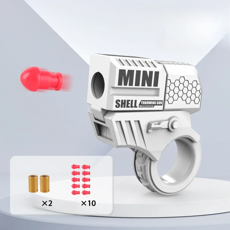 MINI แหวนปืน SHELL-Ejecting ปืนของเล่นผู้ใหญ่ Fidget ของเล่น Hand SPINNER 2 ปลอกเปลือก 10 กระสุนความเครียดบรรเทาของเล่นของขวัญ