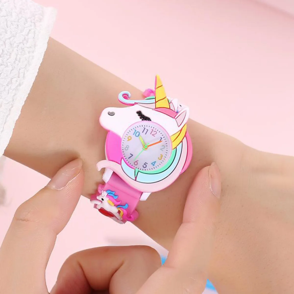 ใหม่แฟชั่น 3D Casual การ์ตูนเด็กนาฬิกาซิลิโคน Love Unicorn นาฬิกา Saturn Rainbow Meteor นาฬิกาข้อมือควอตซ์ Relogio
