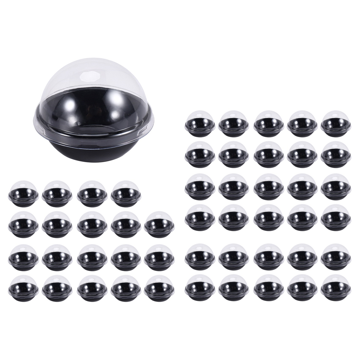 50 Pack Clear Plastic Mini Cupcake Container, Individual Packaging Treat Boxes with Dome Lids for Mini Muffin Macaron