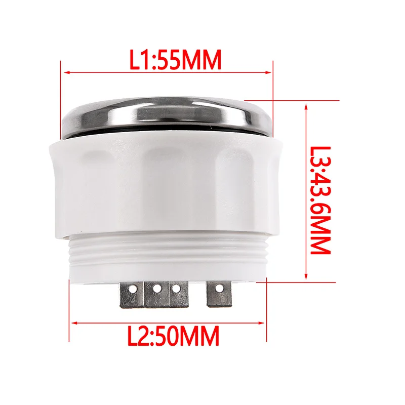Medidor de nível de água com luz vermelha Sensor de nível de água Unidade de envio de água Carro marinho, 52mm, 0-190 Ohm