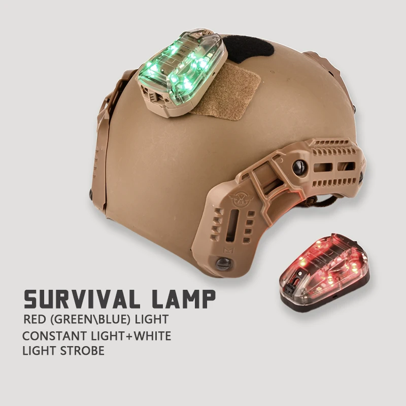 WADSN Waterproof Ladybird Lamp Tactical Survival Safety Flash Light Fast Helmet Strobe Light for Camping Hunting Survival Tool
