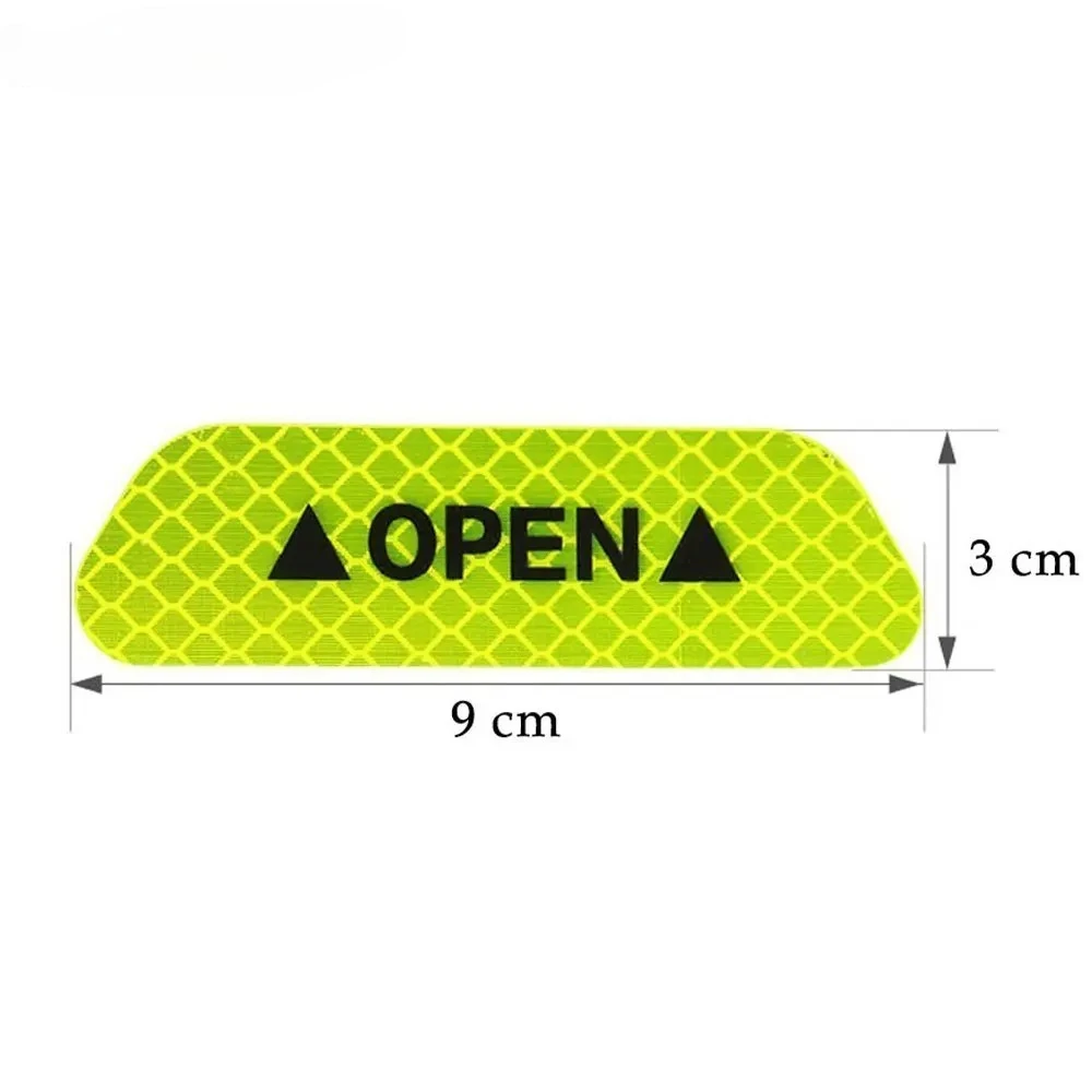 Pegatina reflectante de advertencia de apertura de seguridad para puerta de coche, cinta reflectora, accesorios para coche, pegatina reflectora Interior Exterior