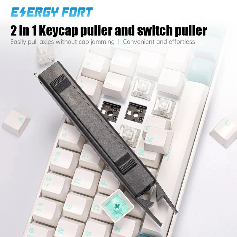 Extractor de teclas 2 en 1, ajustador de teclas, removedor de interruptor portátil para fijar teclado mecánico, herramienta de limpieza DIY