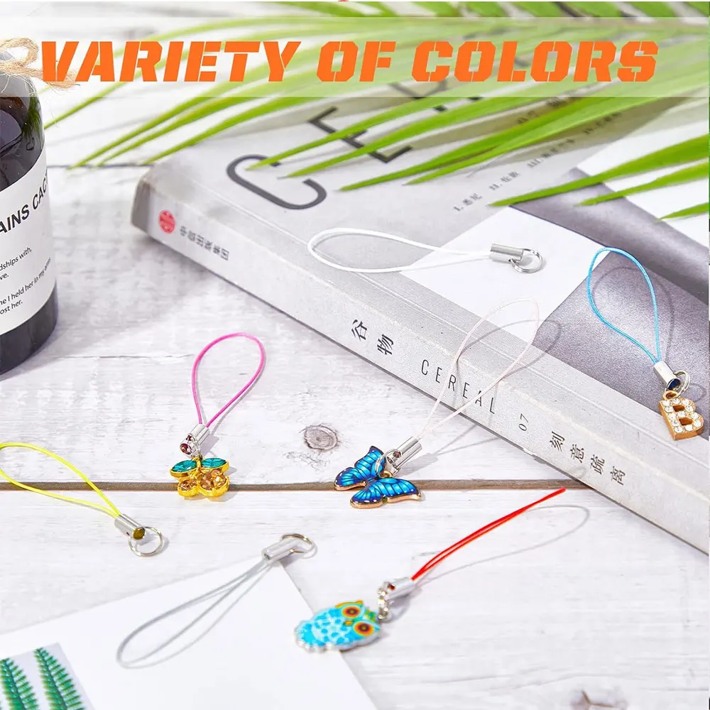 12/32/50pcs Multi-color Polyester Hanging Rope, Used for DIY Mobile Phone Hanging Rope, Keychain, Wallet Decoration Accessories