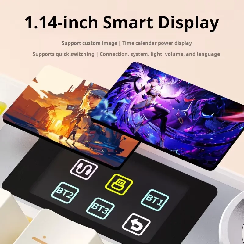 AULA F108Pro/F108 Connexion tri-mode Bluetooth sans fil, affichage multifonctionnel, structure de joint, effets d'éclairage RVB