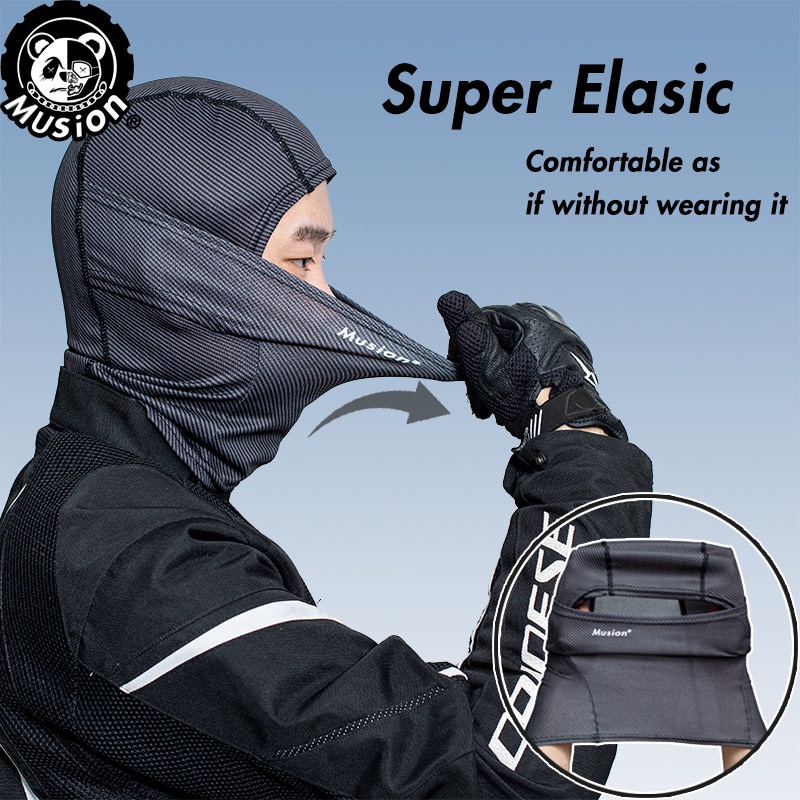Musion - Pasamontañas con estampado de moda Máscara facial original Bandana Diadema Bufanda Deportes al aire libre Montar