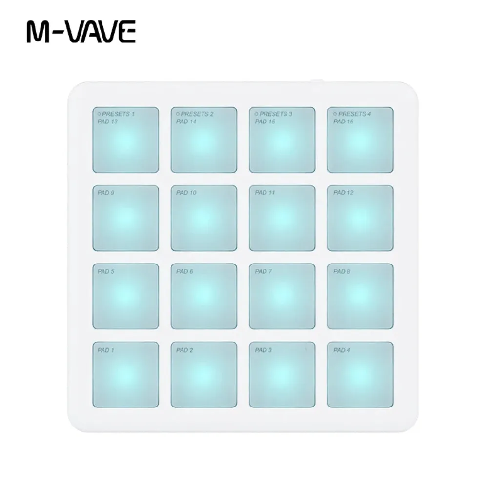 M-VAVE SMC-PAD controlador MIDI inalámbrico portátil con almohadilla de bolsillo, 16 almohadillas, controlador de teclado organizador de música DJ de percusión adecuado