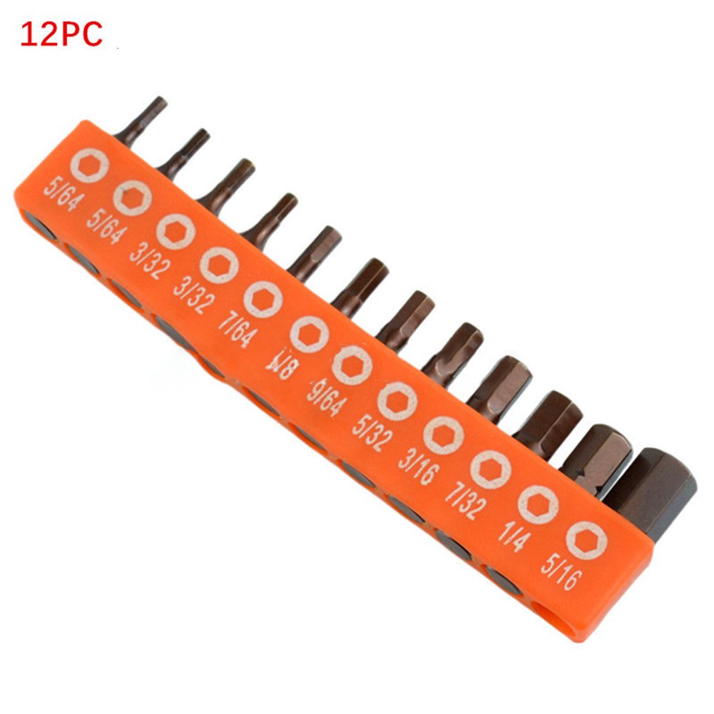 12/24pcs Hex Screwdriver Bit Set Alloy Steel Magnetic Set 25mm 1/4in Hex Shank Driver Bit For DIY Home Projects Or Work Sites