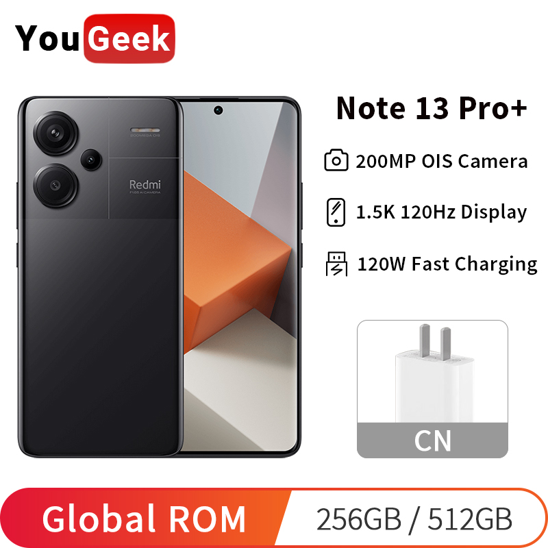 Global ROM Xiaomi Redmi Note 13 Pro Plus 200MP OIS Camera 1.5K 120Hz Display 120W Fast Charging Dimensity 7200-Ultra Smartphone