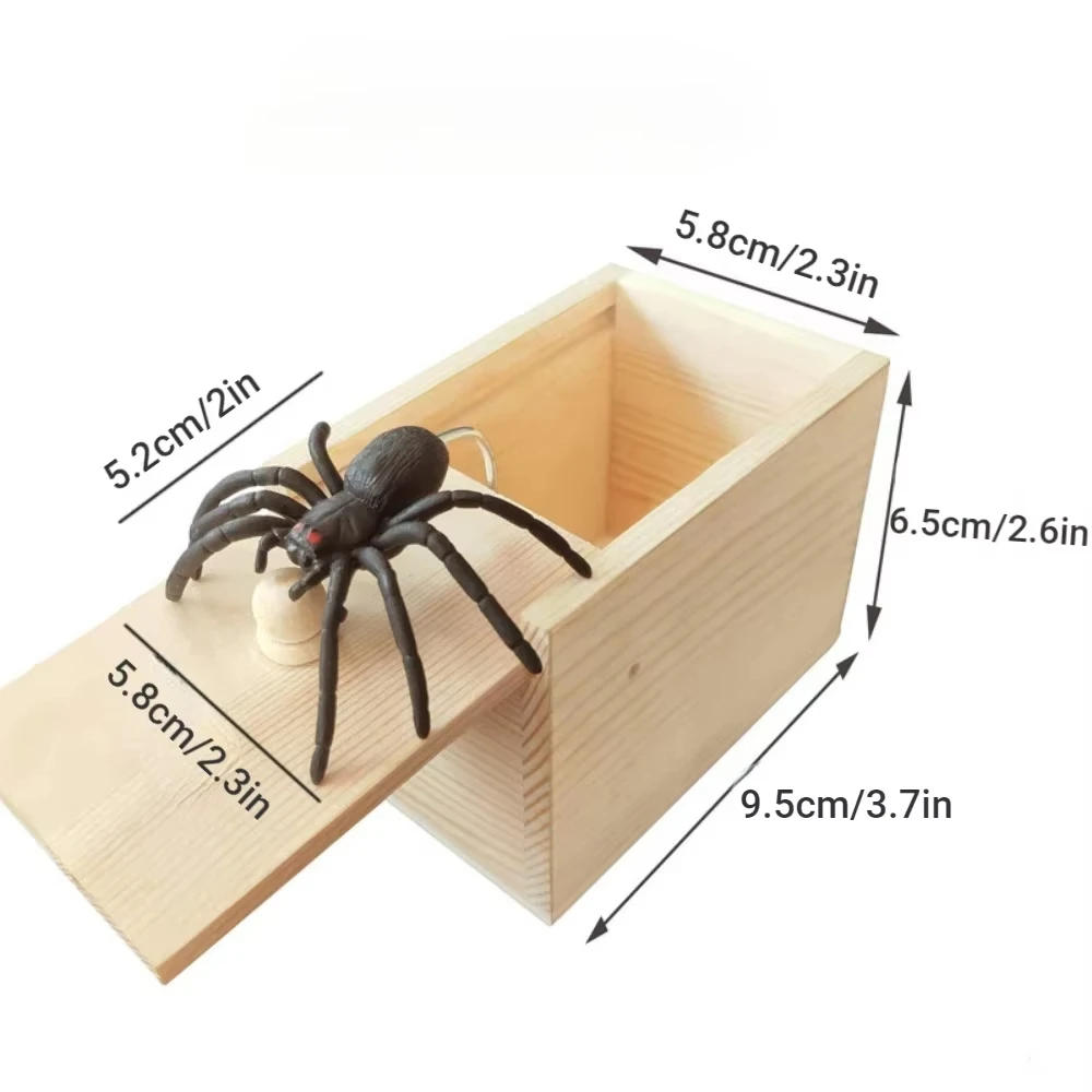 ฮาโลวีน Spider Scare Prank กล่องที่น่าแปลกใจไม้ Scare กล่องของขวัญของเล่น Spider กล่อง Prankoy Prank สําหรับเด็กผู้ใหญ่