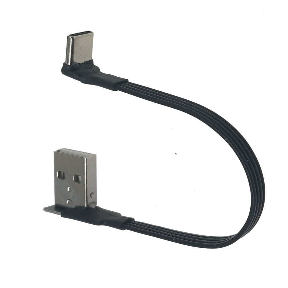 1 м, 2 м, 3 м, 5 см, USB-C, тип C, штекер, вверх вниз, угол 90 градусов к USB 2.0, штекерный кабель для передачи данных, плоский кабель USB Type-c, 0,1 м/0,2 м/0,5 м