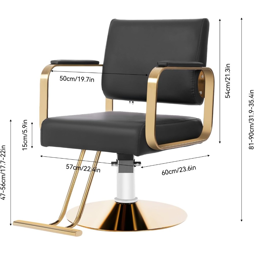 Barber Salon Chair, 440lbs Adjustable Beauty Spa Hair Styling Salon Chair 360° Rotatable Multi-Function Barber Chair