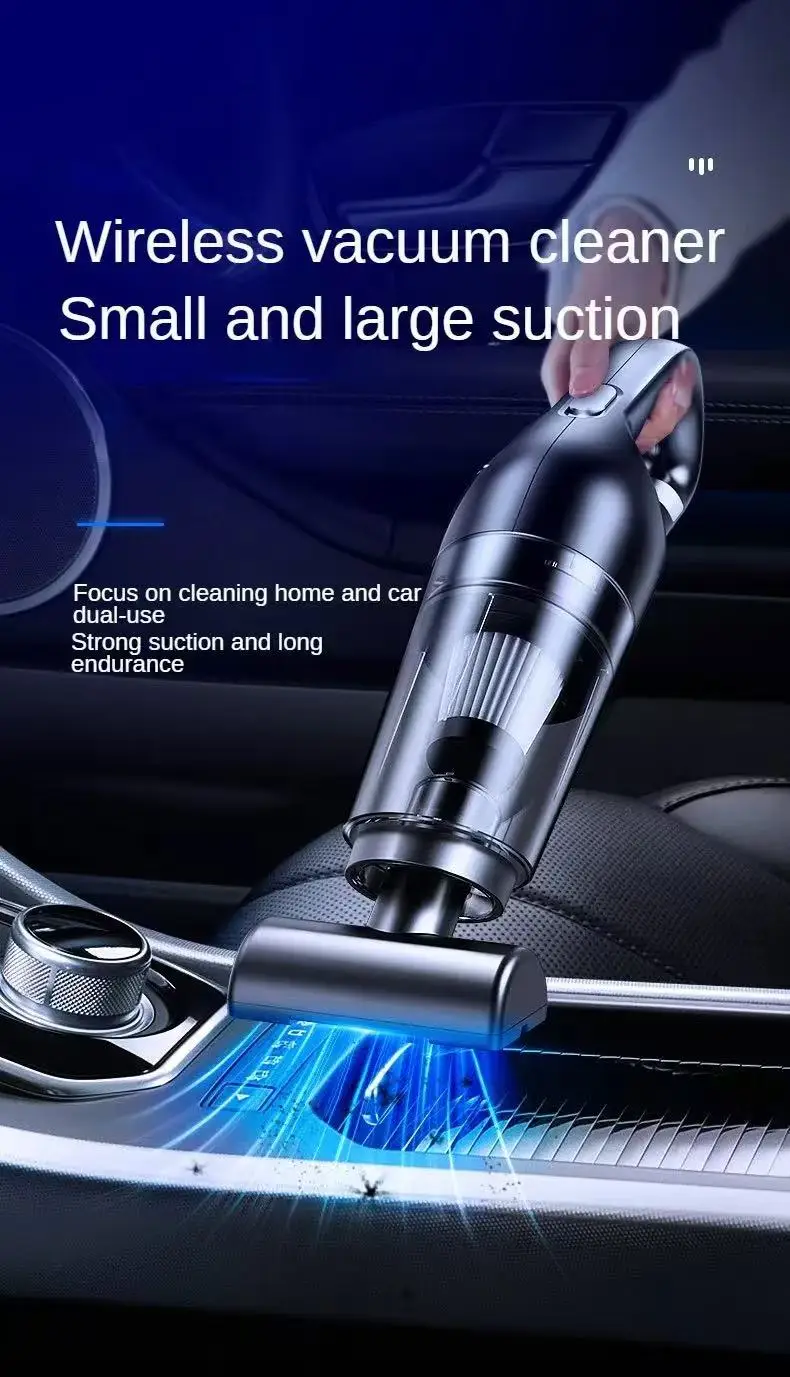 LEIBOO-aspiradora de coche 10000PA, Mini aspiradora portátil inalámbrica de mano para electrodomésticos, potente máquina de limpieza