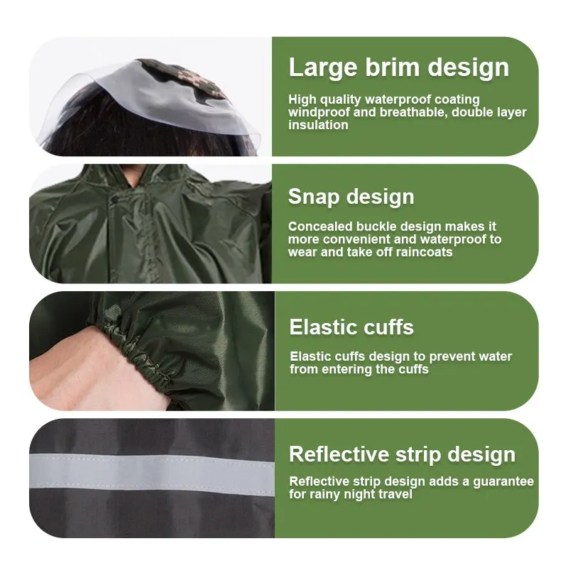 Imperméable long en une pièce pour adultes, imperméable d'extérieur, vélo électrique, corps de coulée, mode