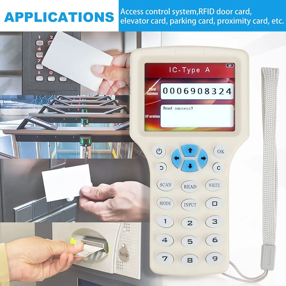 10-частотный NFC-считыватель смарт-карт, писатель, Дубликатор, 125 К, 13,56 МГц, RFID-копир, USB-брелок, программатор, копия, репликатор с зашифрованным ключом