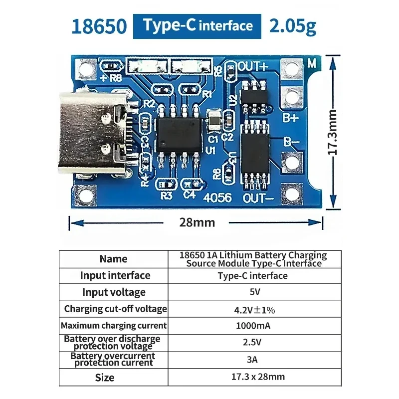 10 шт. Micro/TYPE-C/MINI USB 5 В 1A 18650 TP4056 модуль зарядного устройства для литиевой батареи зарядная плата с защитой двойные функции