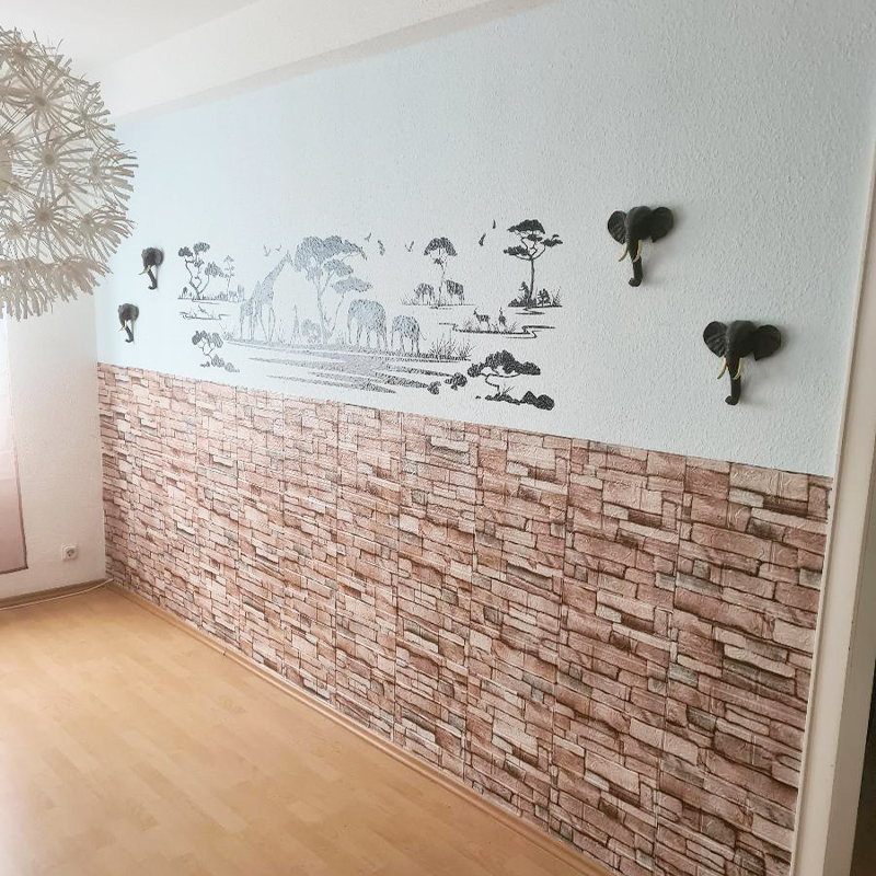 40 peças 38.5x35cm imitação de tijolo papel de parede autoadesivo à prova d'água à prova de umidade sala de estar decoração de parede de quarto