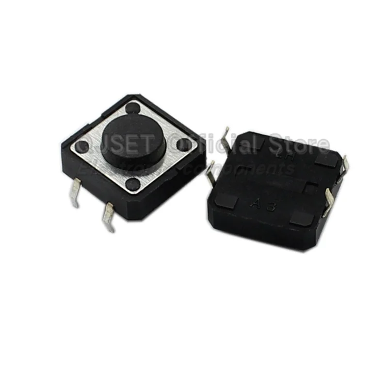 20pcs 12x12mm Tactile Switch Pushbutton Keypad Microswitch Vertical 4 Pin Switch 12*12*4.3mm/5/6/7/8/9/10/11/12/13/14/15/16/17mm