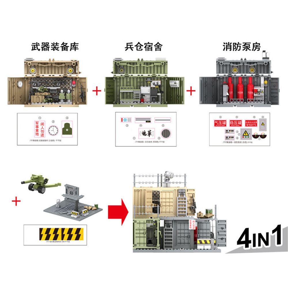 World War 2 WW2 กองทัพทหารทหาร SWAT ตํารวจคอนเทนเนอร์อาวุธ CANNON ฐานชุด Building Blocks อิฐของเล่นเด็ก