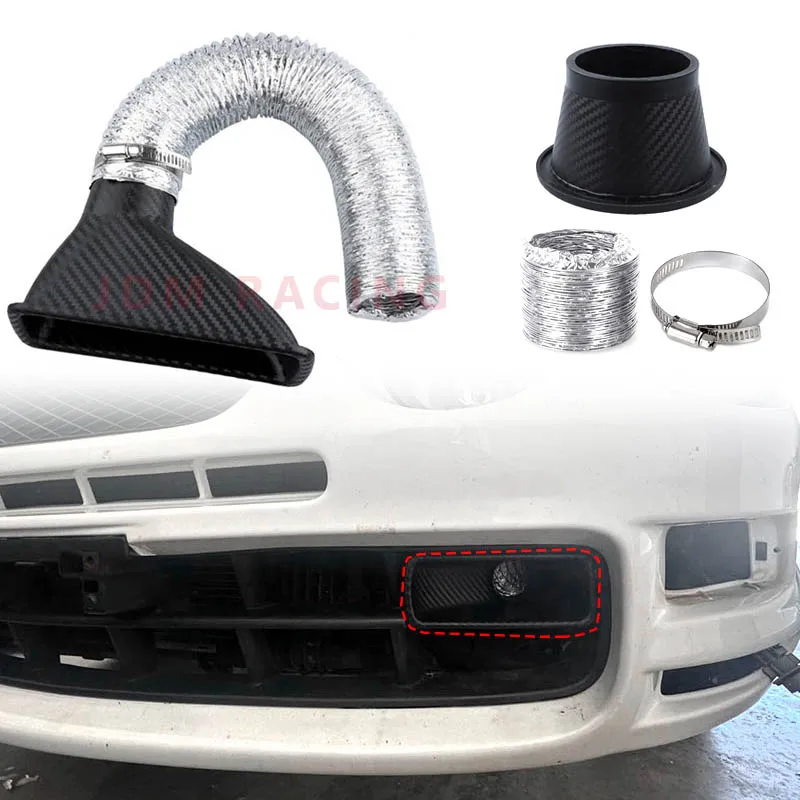 2 design universal abs carro amortecedor dianteiro entrada de ar turbo kit tubo entrada turbina kit tubo funil ar