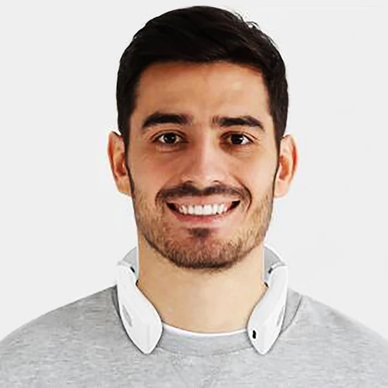Masajeador de cuello eléctrico, dispositivo de masaje cervical portátil con carga USB para trabajo, viajes, operación portátil, Blanco simple