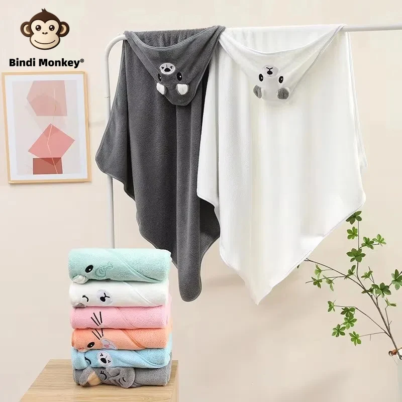 0-3Y Baby Shower Unisex Accappatoio per bambini Mantello di flanella Cartoon Boy Girl Ultra-morbido con cappuccio Spa Accappatoio Asciugamano da bagno Neonato Cover-Up