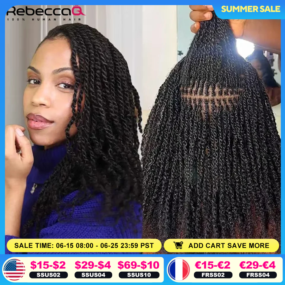 QVR Afro Kinky Bulk Hair No Attachment QVR Afro Curly Bulk Human Hair Rebecca Virgin Remy Dreadlock Natural Color Braids Hair