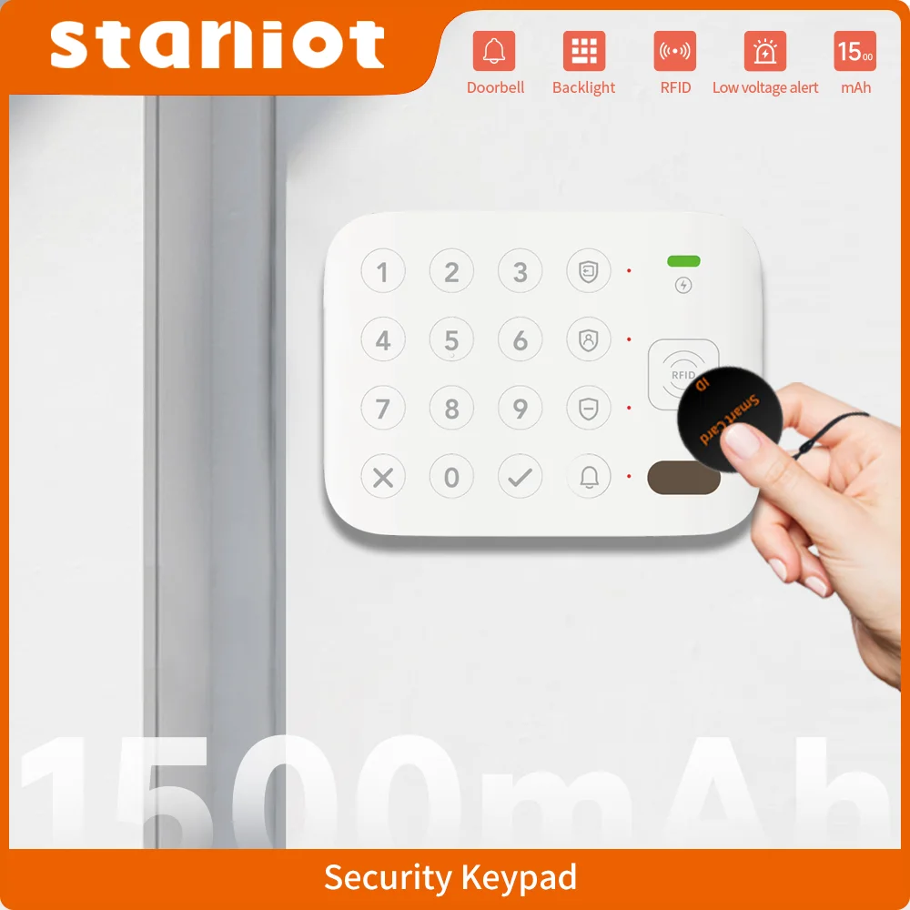 Беспроводная сигнализация Staniot, охранная клавиатура, встроенный аккумулятор 1500 мАч, антидемонтажная сигнализация, RFID-метка для домашней охранной сигнализации