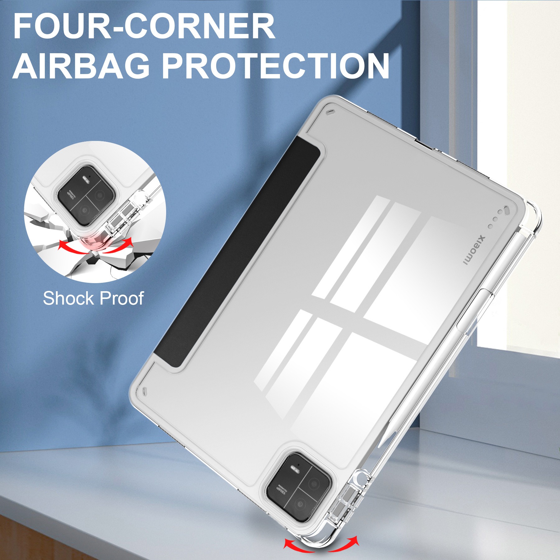 กรณีสําหรับXiaomi Mi Pad 5 Pro 11 MiPad 6 Pro 11 7 PRO 11.2 HDโปร่งใสกรณีRedmi Pad SE 11 PRO 12.1 "พร้อมAwake/Sleep Cover