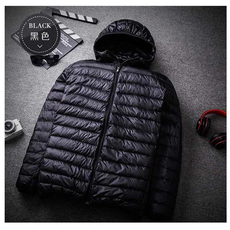Herren Daunen jacke, weiße Enten Daunen ultraleichte Jacke, Herren Herbst und Winter dünne warme Jacke, tragbare Jeckets für Herren Mäntel